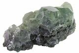 Green Cuboctahedral Fluorite on Sparkling Quartz - China #163568-1